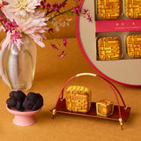 Lung King Heen White Lotus Seed Paste Mooncakes with Black Truffle and Salted Egg Yolk (6 pcs) 龍景軒黑松露單黃白蓮蓉月餅 (六件裝)